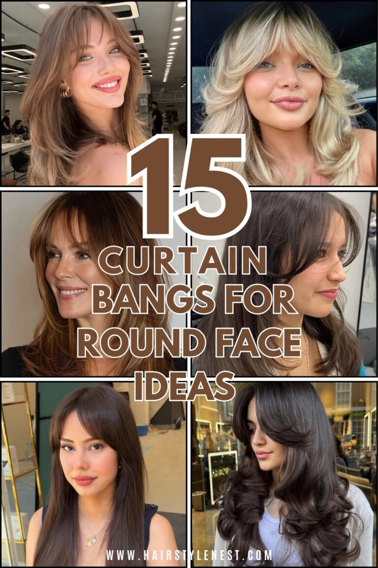 15 Curtain Bangs For Round Face Shape